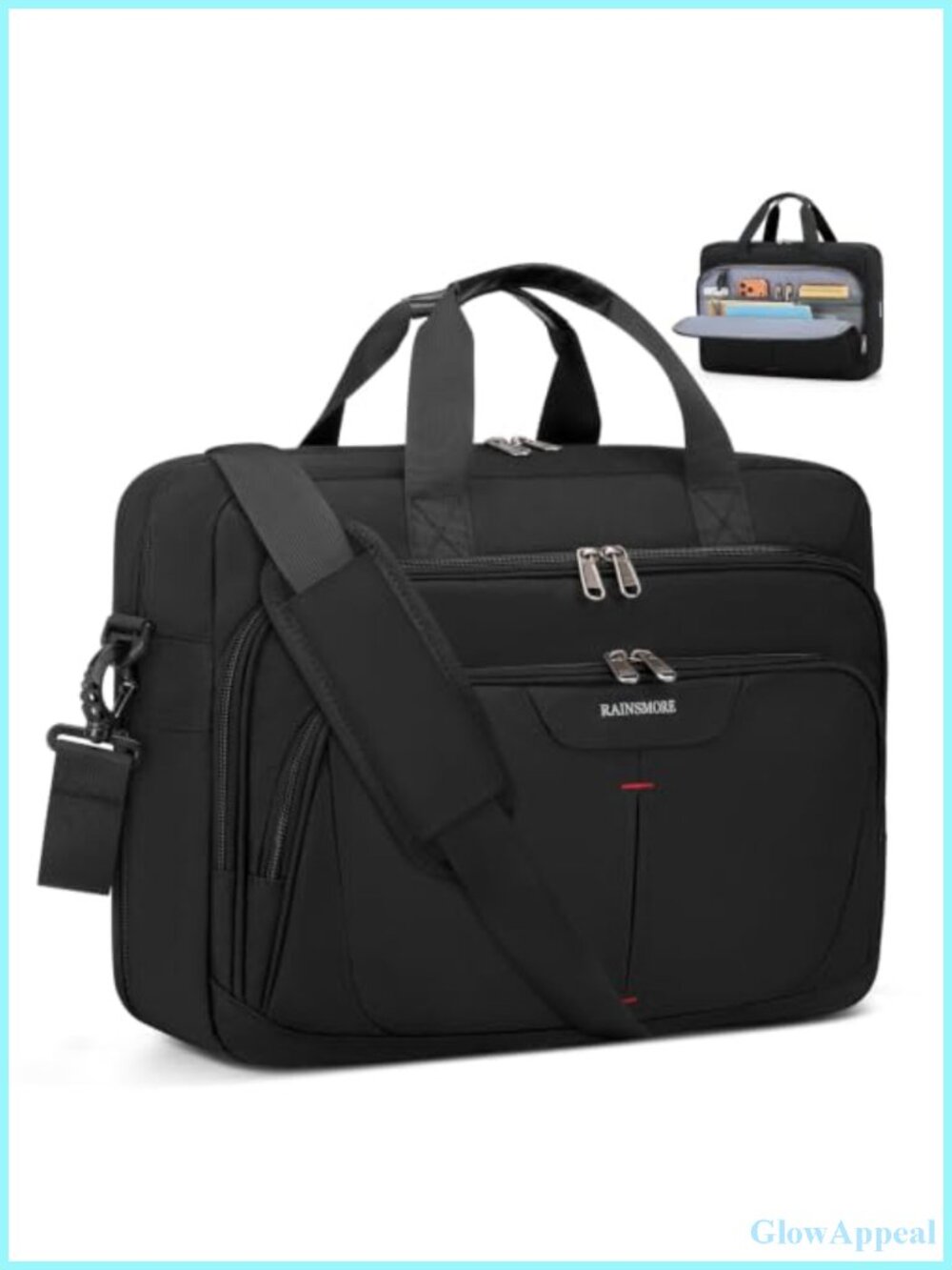 Expandable 17.3" Laptop Briefcase Messenger Bag for Business Work